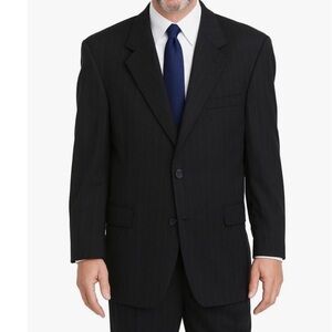 Vintage Palm Beach Black Pinstripe Blazer Men’s 42R Sports Coat Suit Jacket